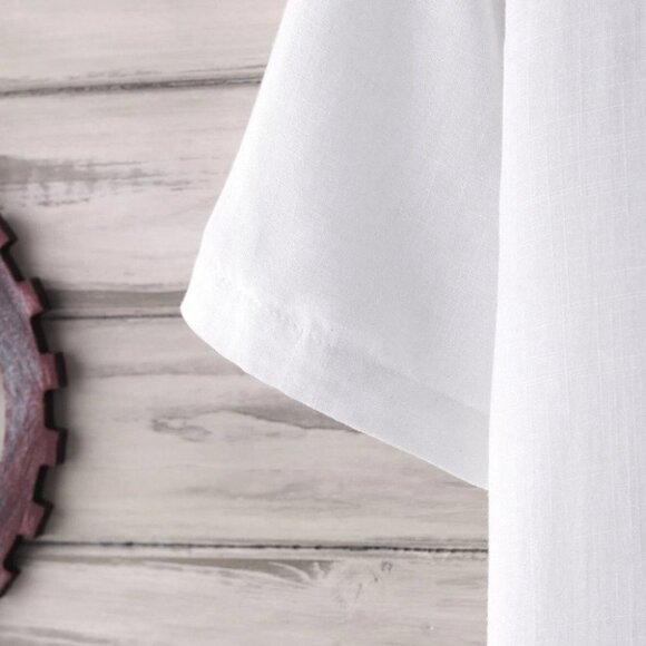 White Basic Men's Button Up Shirt - Picture 6 of 6